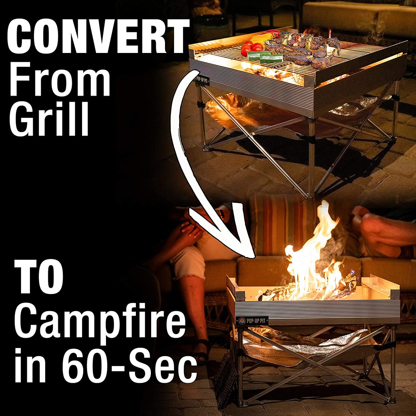 Pop-Up Pit, Heat Shield and Quad-Fold Grill Grate (CB004)