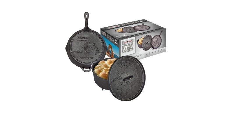 National Parks Cast Iron Set (12 in Dutch Oven, 12 in Skillet & Lid) - CBOX100