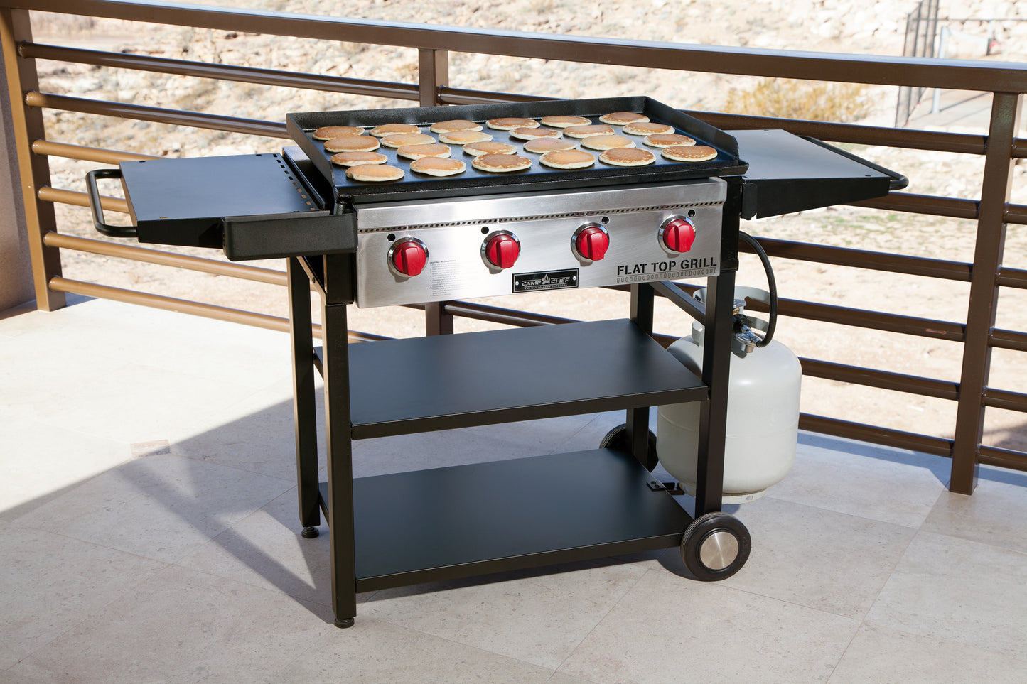 Camp Chef Flat Top Grill 600 (FTG600), Best Professional Restaurant Grade 2-in-1 Cooking Grill and Griddle with Side Shelves